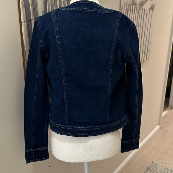 NWOT L’AGENCE Yari Collarless Jean Jacket in color Bishop MSRP $498 (XXS) - Picture 13 of 14